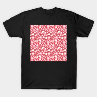 CUTE VALENTINES DAY VINTAGE RETRO PINK AND RED FLORALS T-Shirt